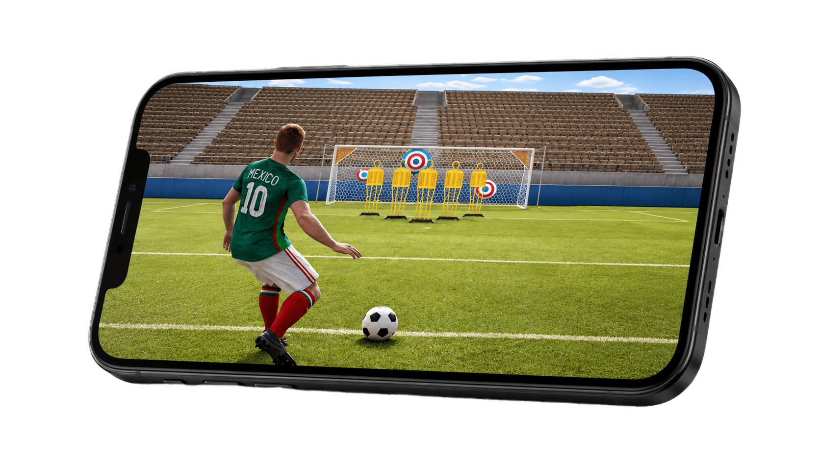 Trening celności — widok z gry Soccer Star World: Football